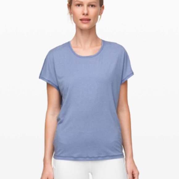 Lululemon Get Set Short Sleeve Tempest Blue/White *No Size Tag* - Picture 2 of 5